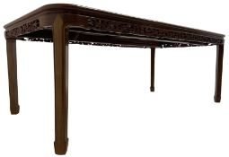 Late 20th century Chinese carved hardwood extending dining table