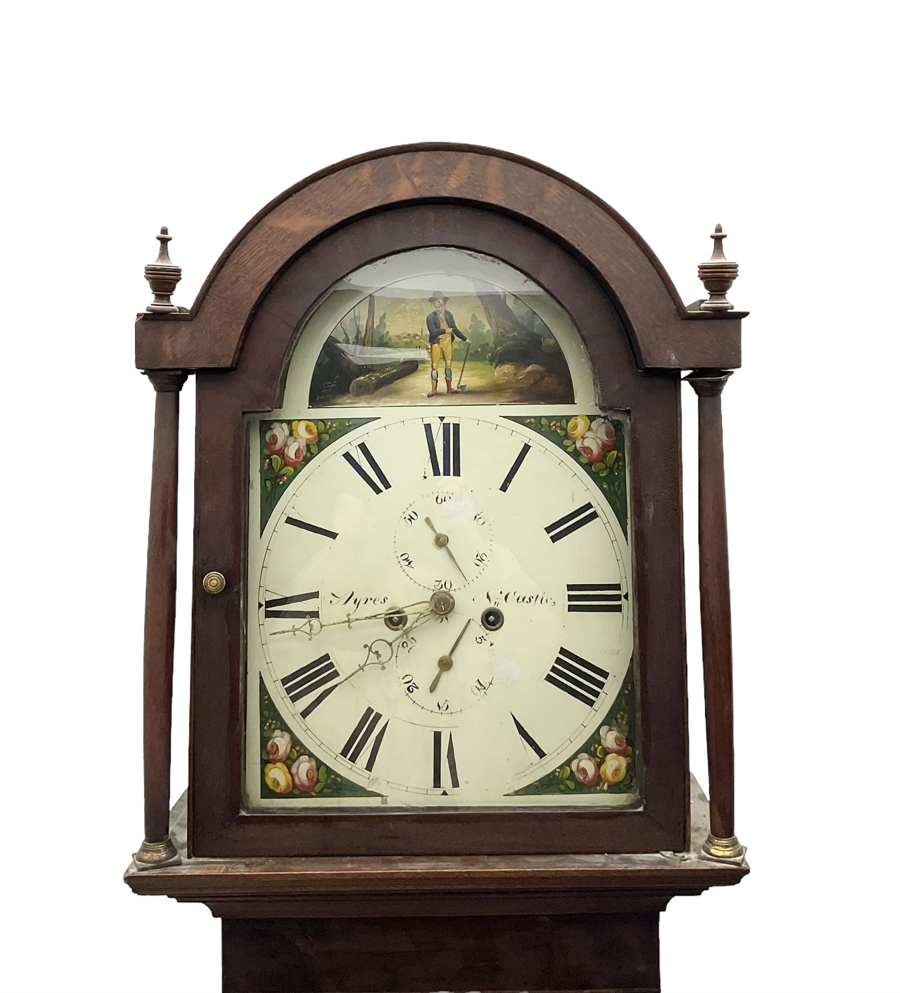 Ayers of Newcastle - 19th century oak cased 8 day longcase clock c1850 - Image 4 of 6