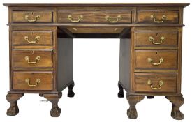 Early 20th century mahogany twin pedestal desk