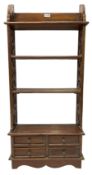 Small 20th century Chinese hardwood open bookcase