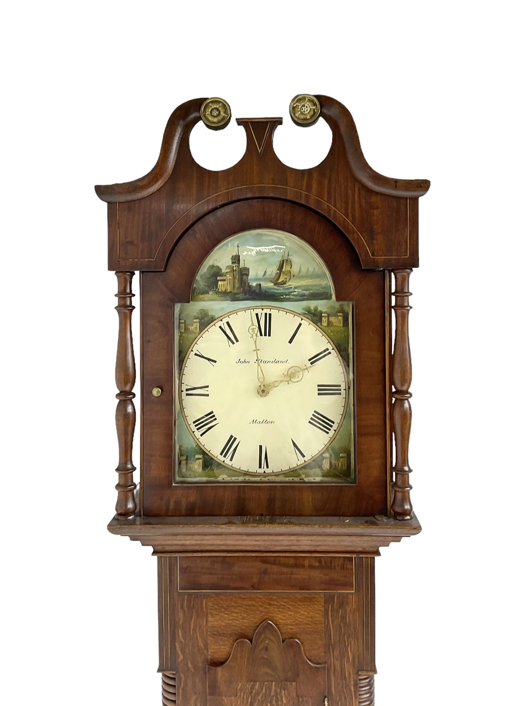 John Staniland of Malton - mid 19th century oak and mahogany 30 hour longcase clock c1860 - Image 2 of 6