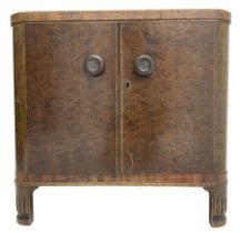 Art Deco period walnut end table