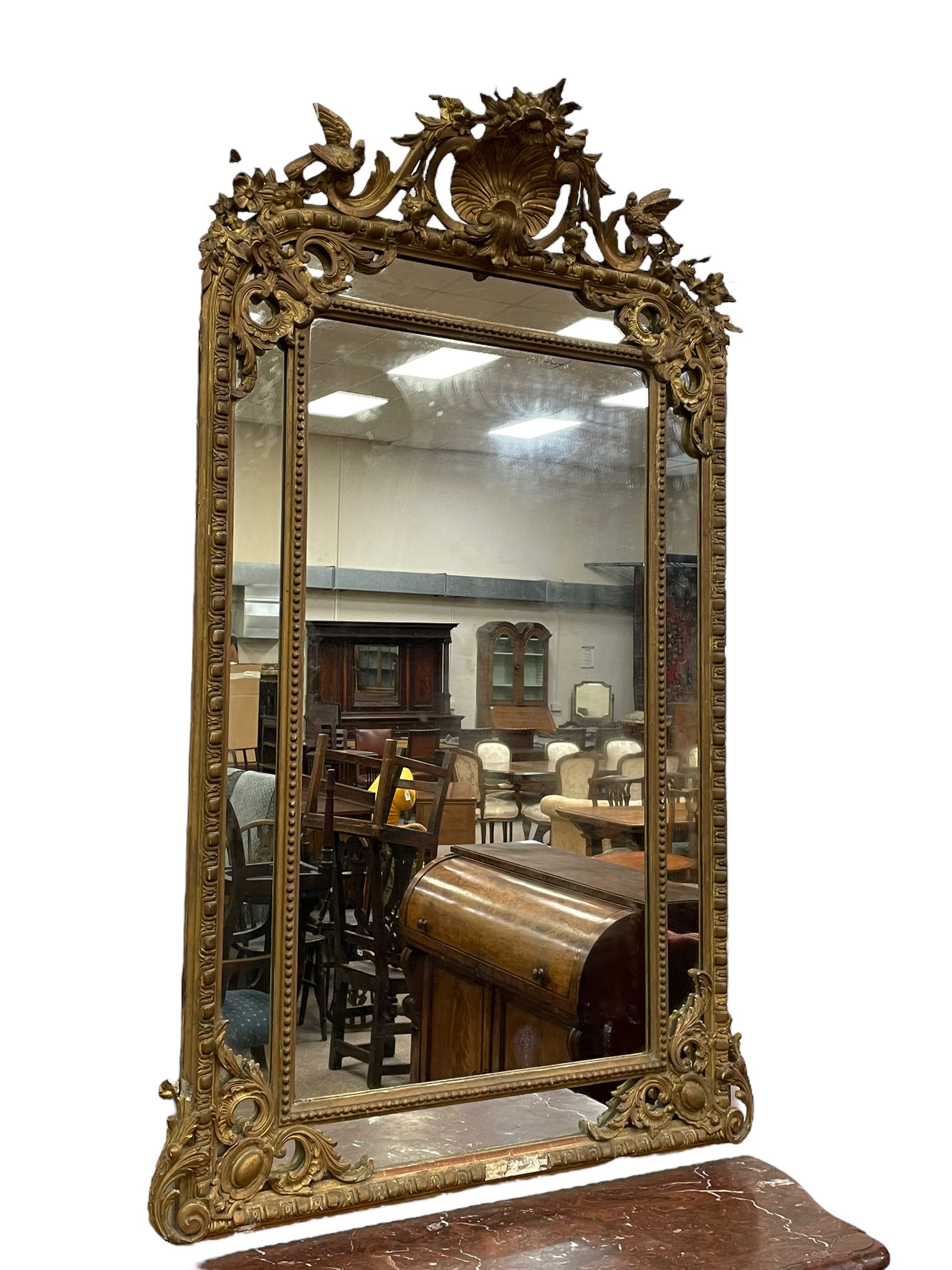 19th century giltwood and gesso console table and mirror - Image 7 of 12