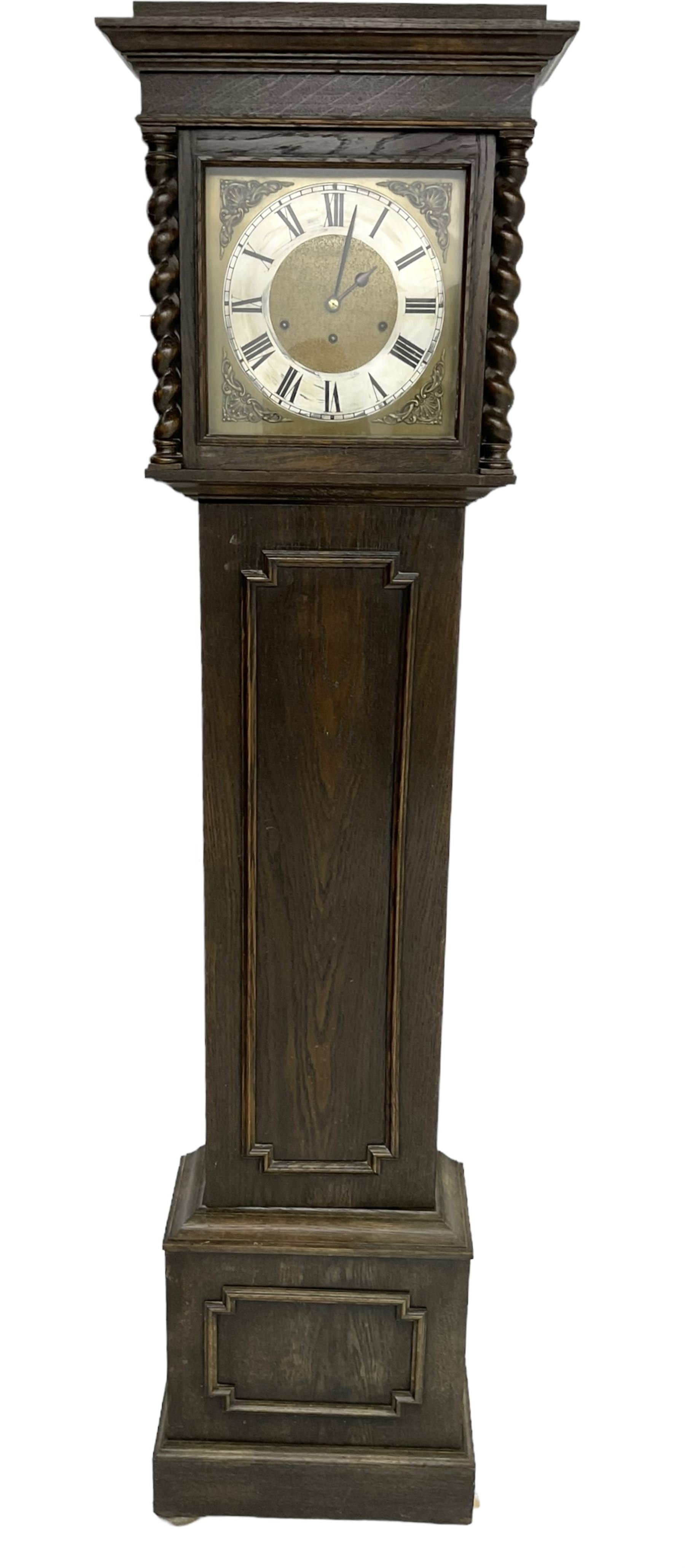 Early 20th century German oak cased 8-day longcase clock - Image 2 of 6