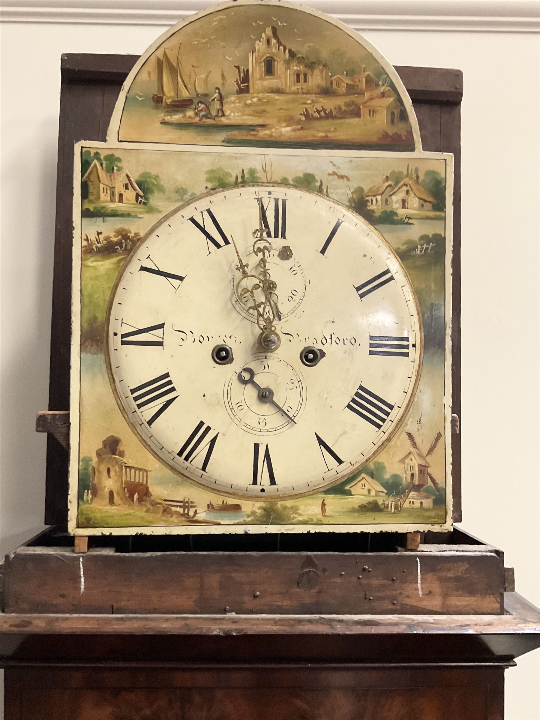 Late 19th century mahogany 8-day Yorkshire longcase clock c 1880 - Image 4 of 6