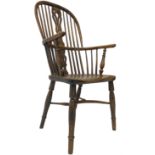 19th century yew wood and elm Windsor chair