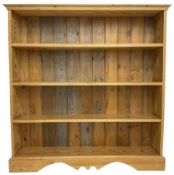 20th century pitch pine open bookcase