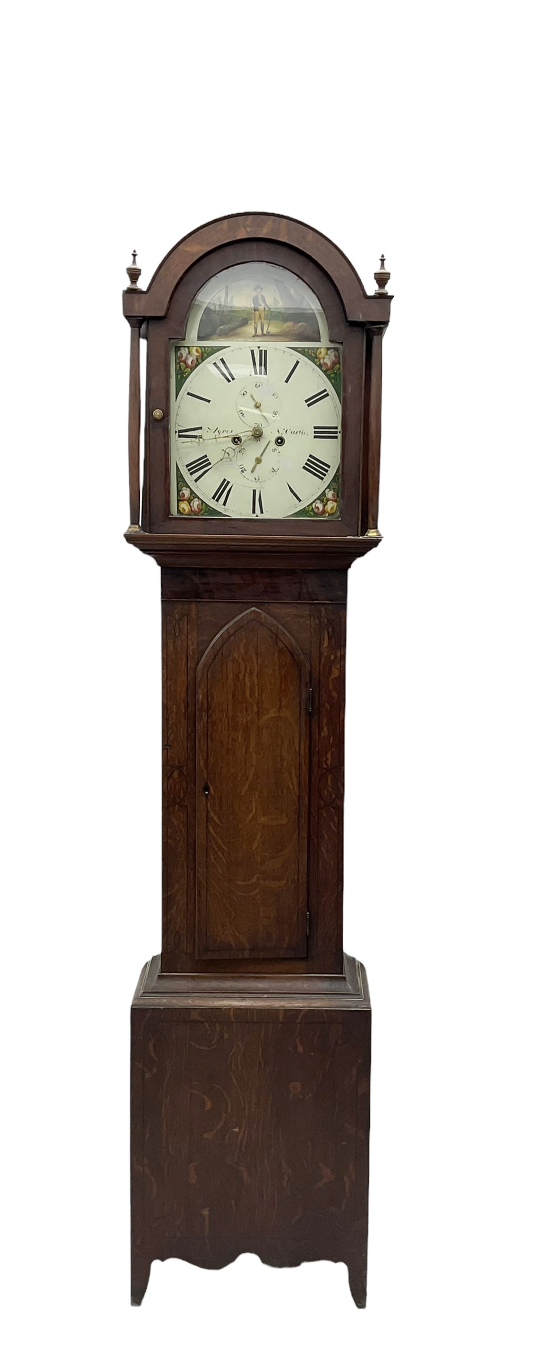 Ayers of Newcastle - 19th century oak cased 8 day longcase clock c1850