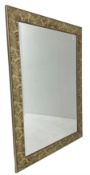 Contemporary giltwood rectangular mirror with bevelled plate