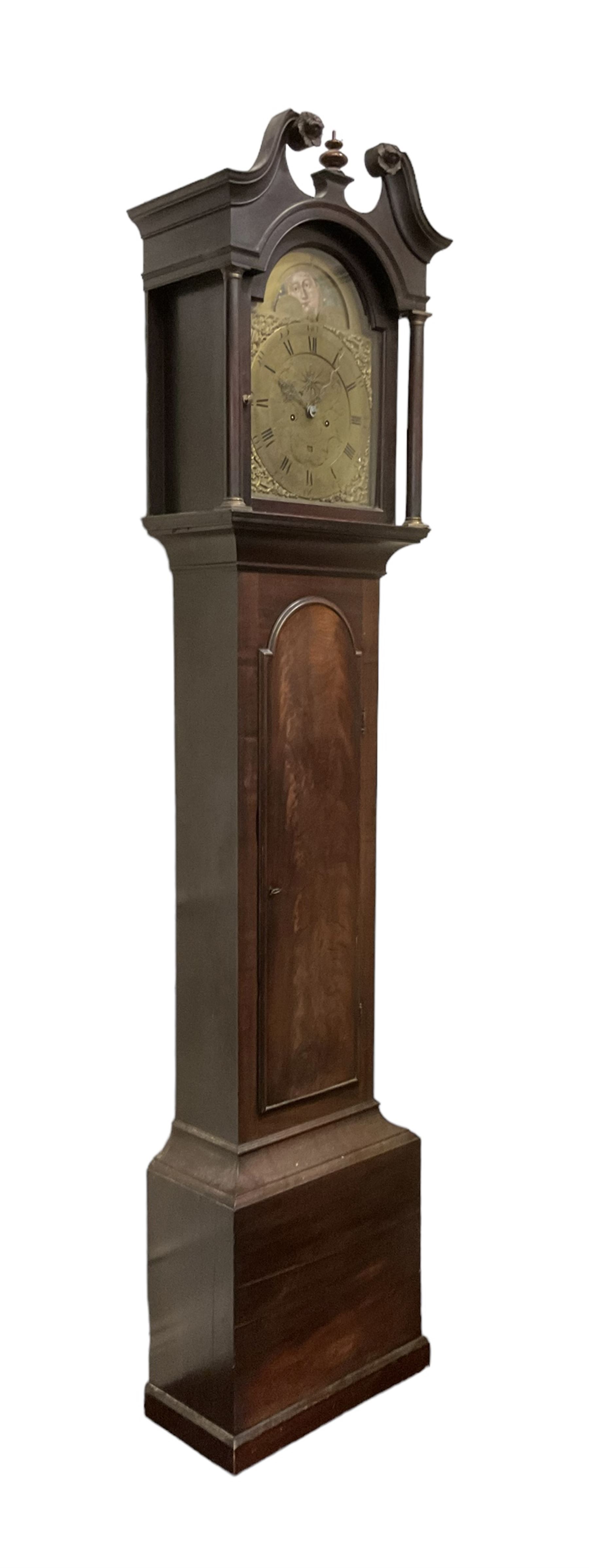 Joseph Wood of Scarborough - Late 18th century mahogany cased 8 day longcase clock c1780 with a swan