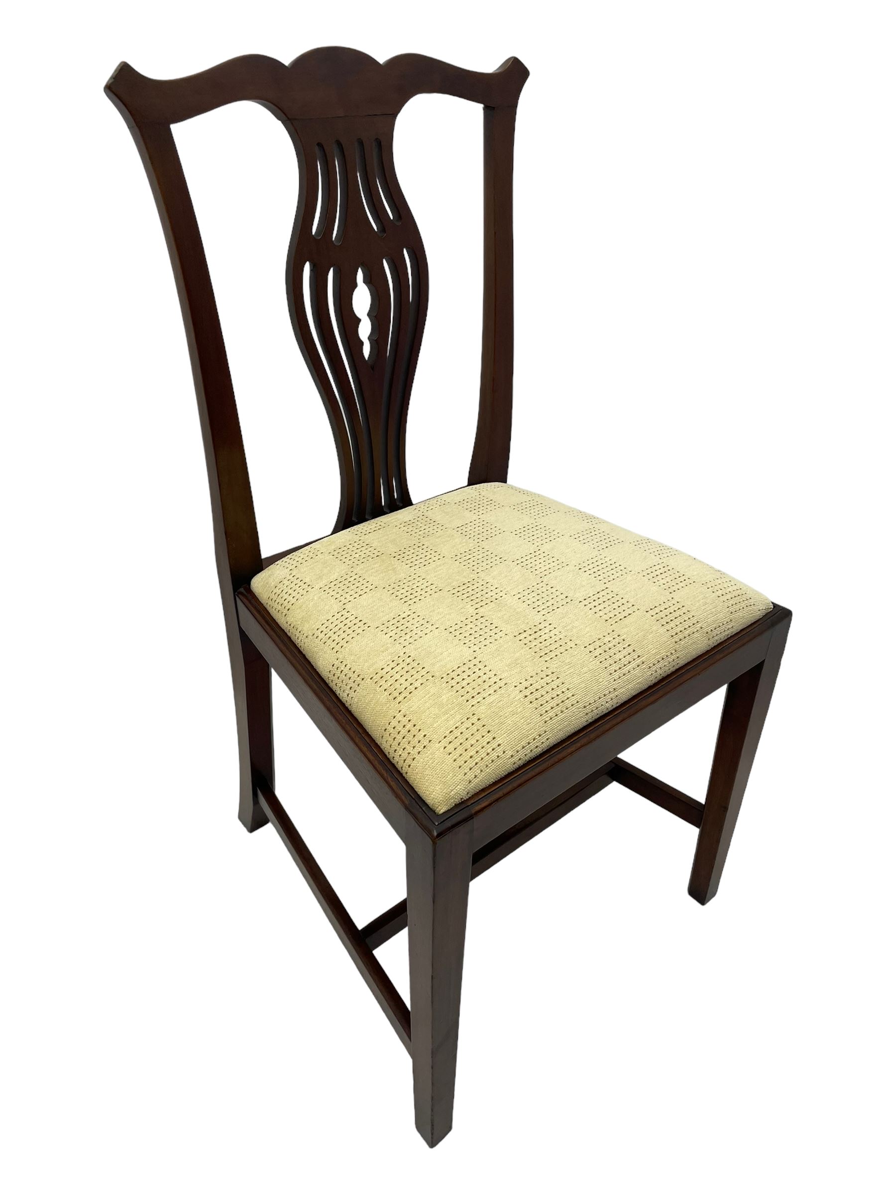 Set six (1+5) George III design mahogany dining chairs - Image 3 of 12