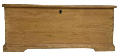 Victorian pine blanket box enclosed by hinged lid