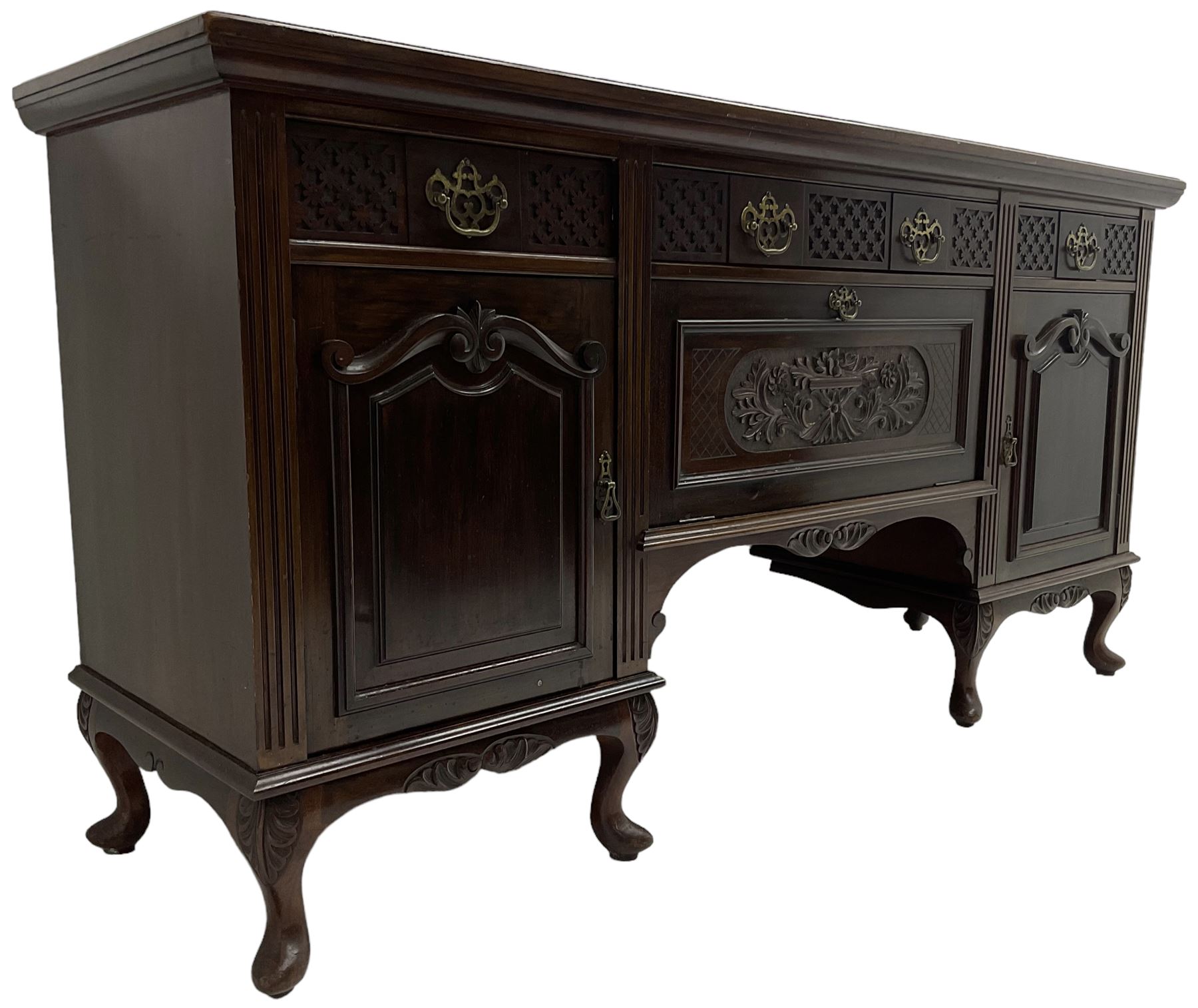 Late Victorian walnut sideboard - Image 4 of 9