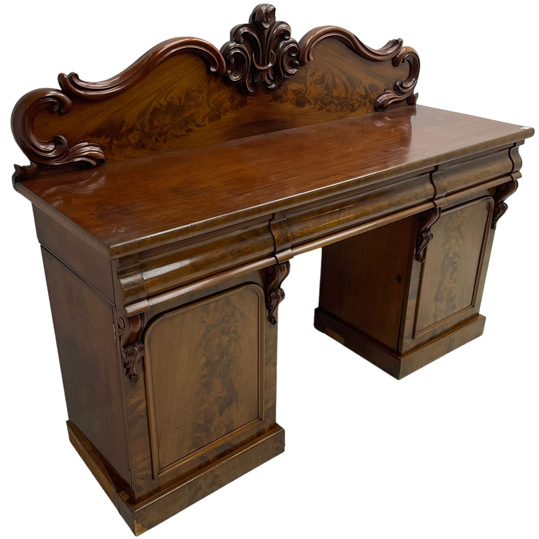 Victorian mahogany twin pedestal chiffonier - Image 3 of 9