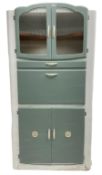 Lebus HL Furniture - mid-20th century cream and teal finish kitchen unit