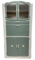 Lebus HL Furniture - mid-20th century cream and teal finish kitchen unit