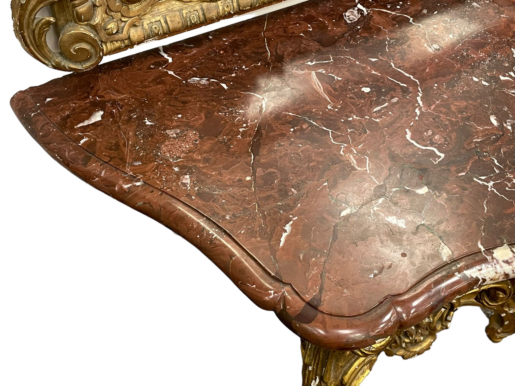 19th century giltwood and gesso console table and mirror - Image 12 of 12