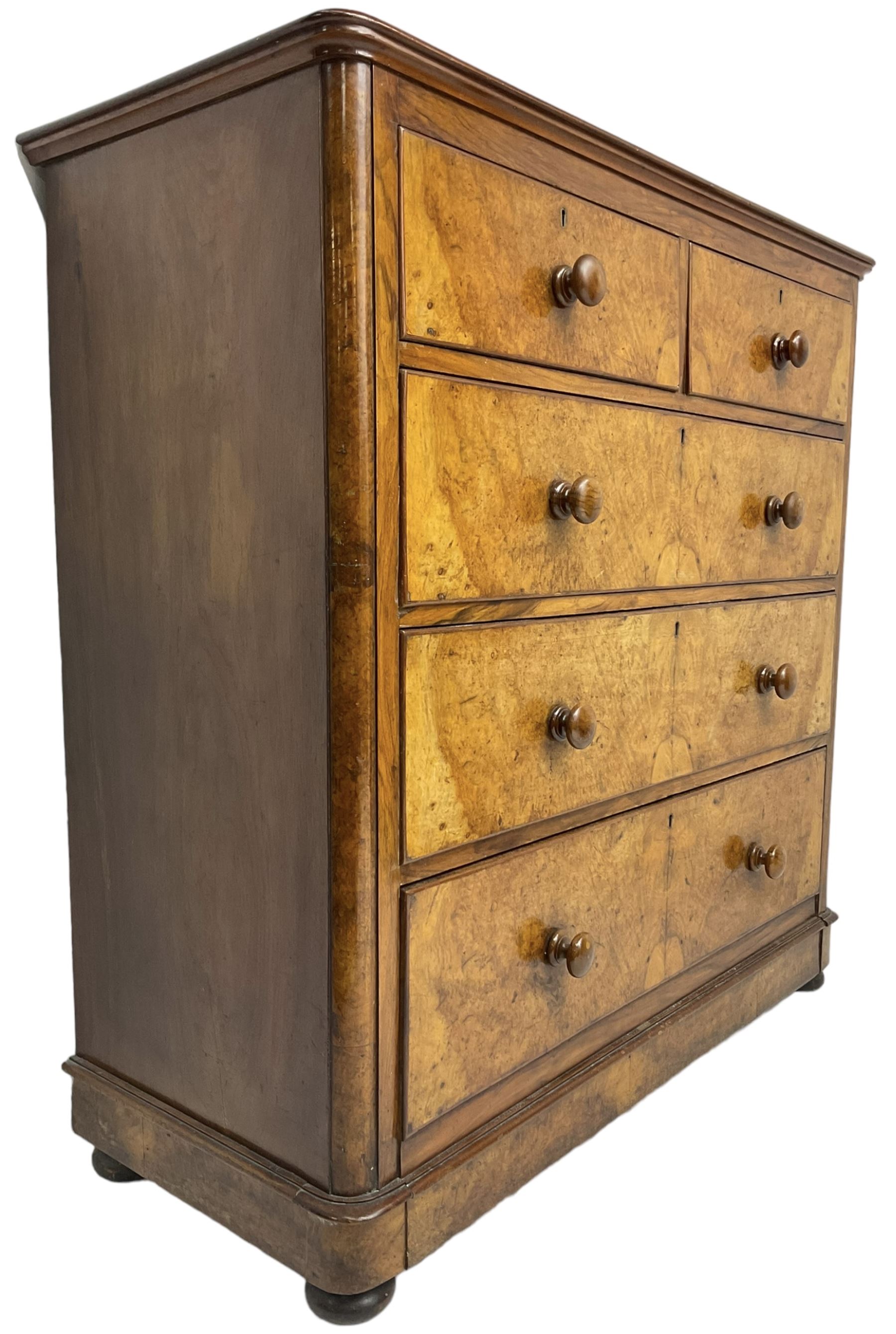 Early 20th century figured walnut chest - Image 8 of 8