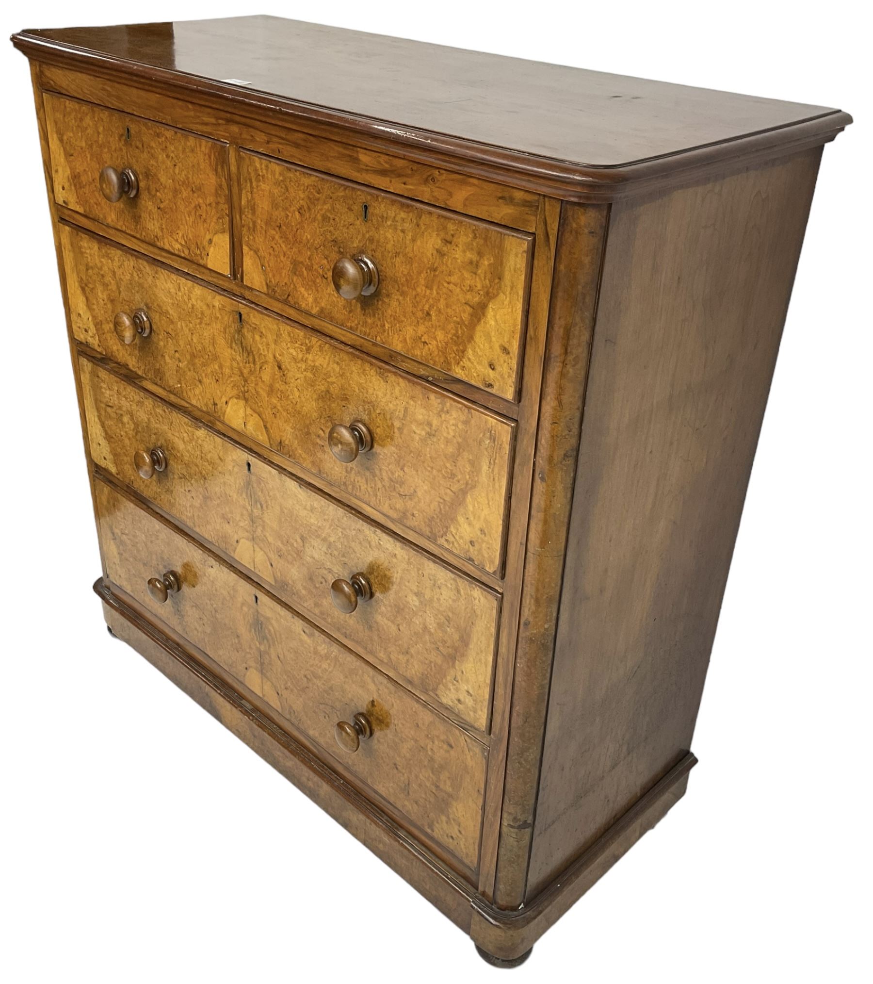 Early 20th century figured walnut chest - Image 5 of 8