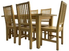 Solid beech rectangular dining table (89cm x 135cm - 160cm