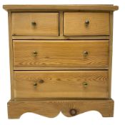 Small early 20th century polished pine chest