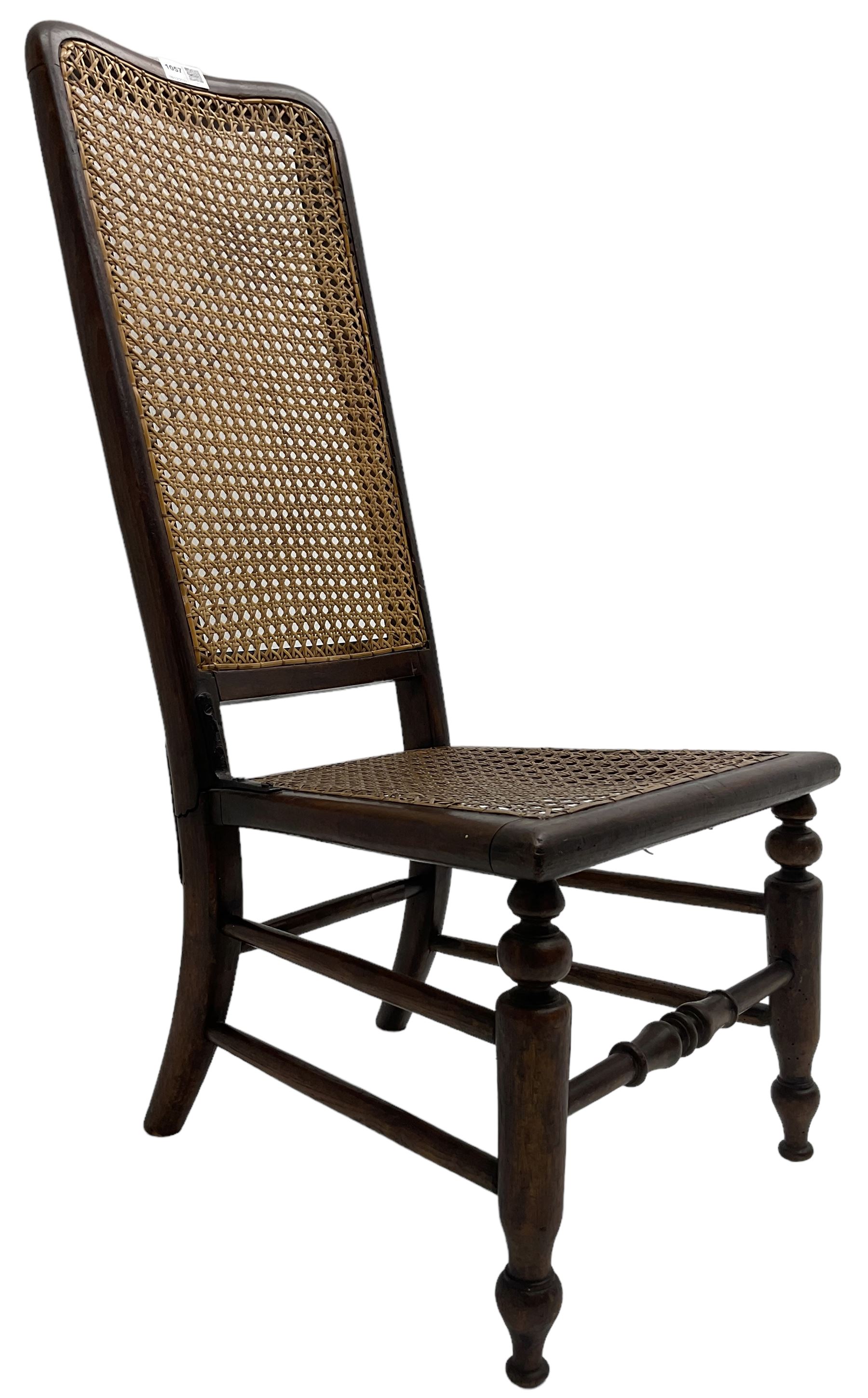 Early 19th century stained beech and mahogany child's correction chair