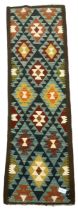 Chobi Kilim geometric design runner