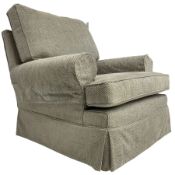 Multi-York - hardwood framed swivel armchair upholstered in herringbone fabric