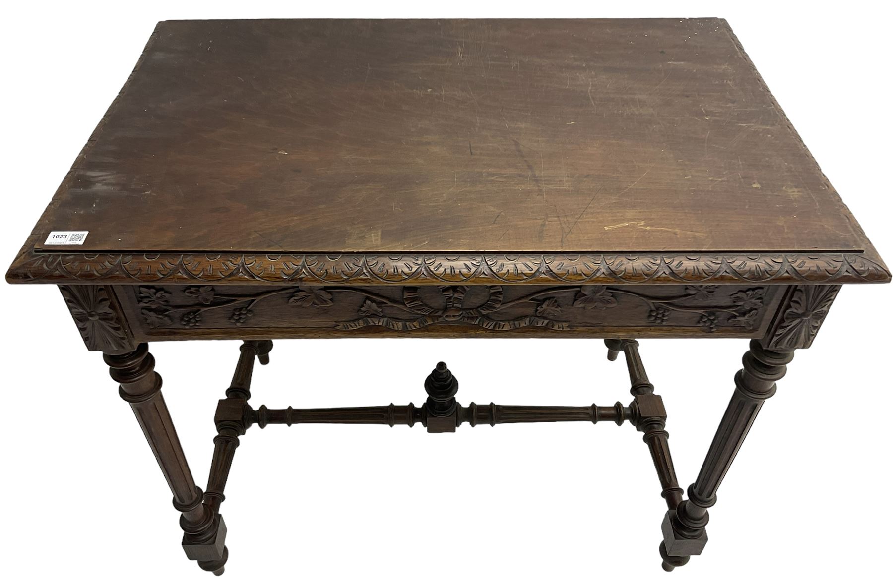 19th century walnut side table - Image 2 of 6