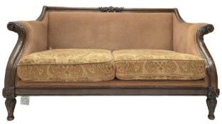 Victorian design mahogany two-seat sofa