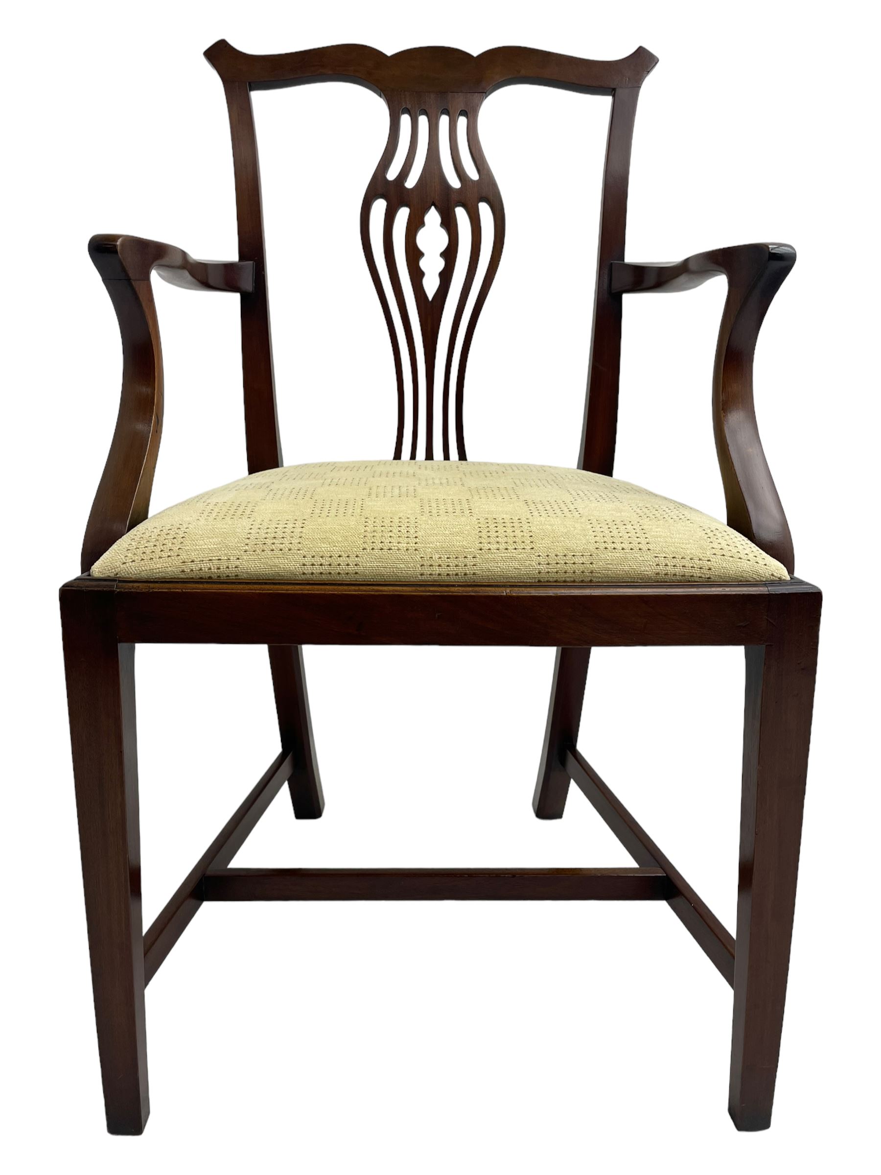 Set six (1+5) George III design mahogany dining chairs - Image 7 of 12