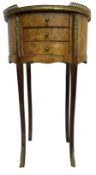 Late 20th century French design figured elm and bedside table