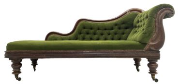 Victorian walnut framed chaise longue