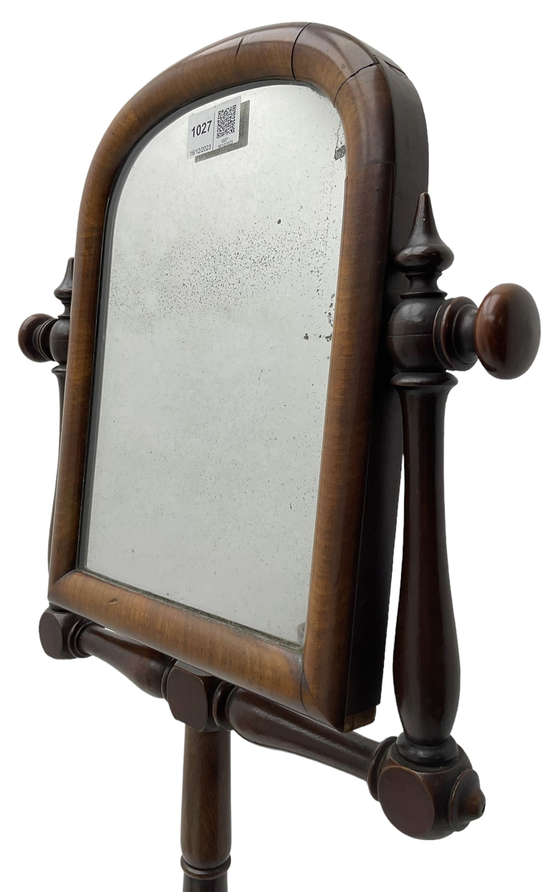 Early Victorian mahogany shaving mirror - Image 4 of 4