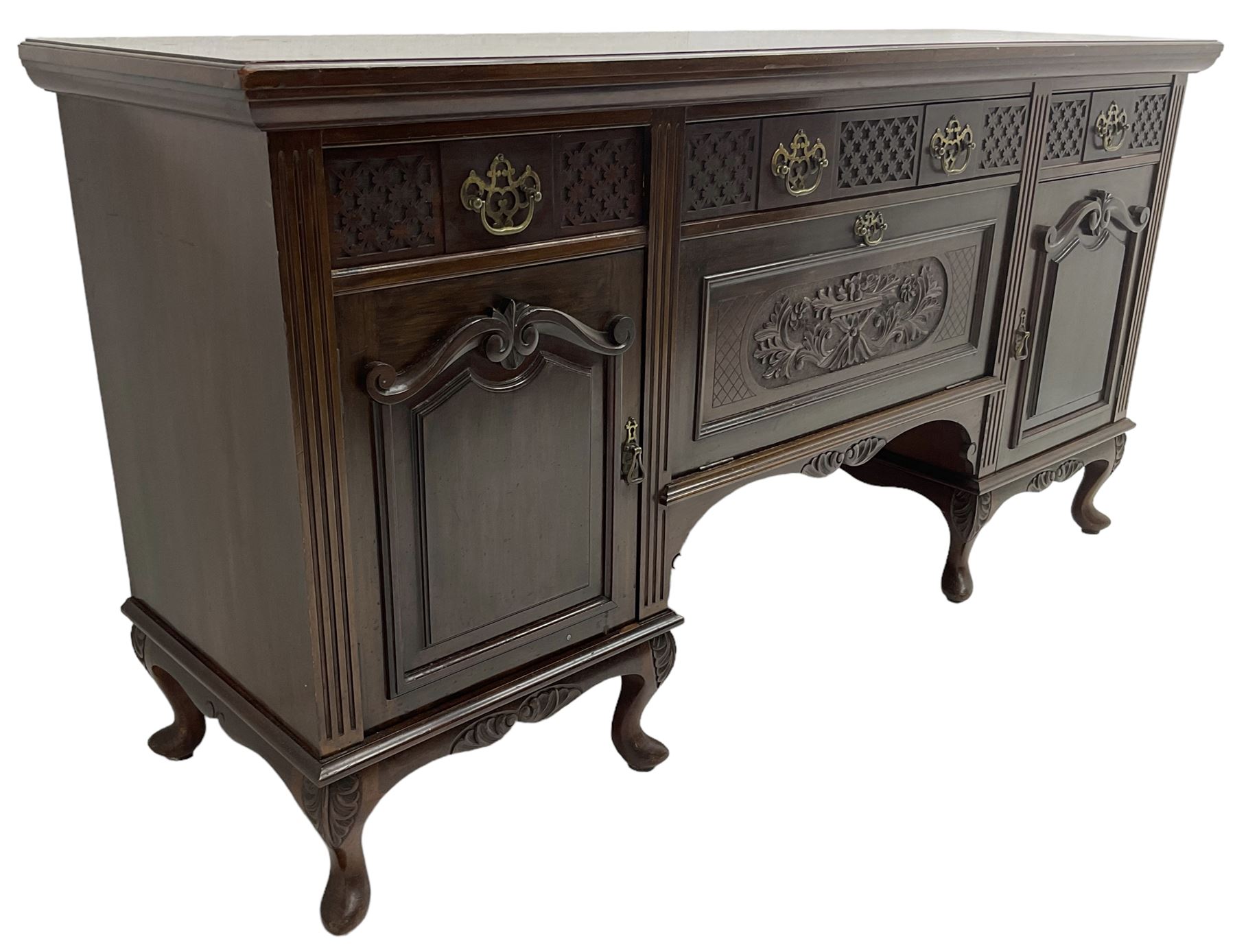 Late Victorian walnut sideboard - Image 5 of 9