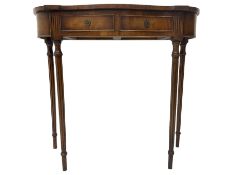 Georgian design mahogany serpentine side table