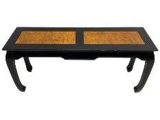 20th century Chinese ebonised lacquered console table