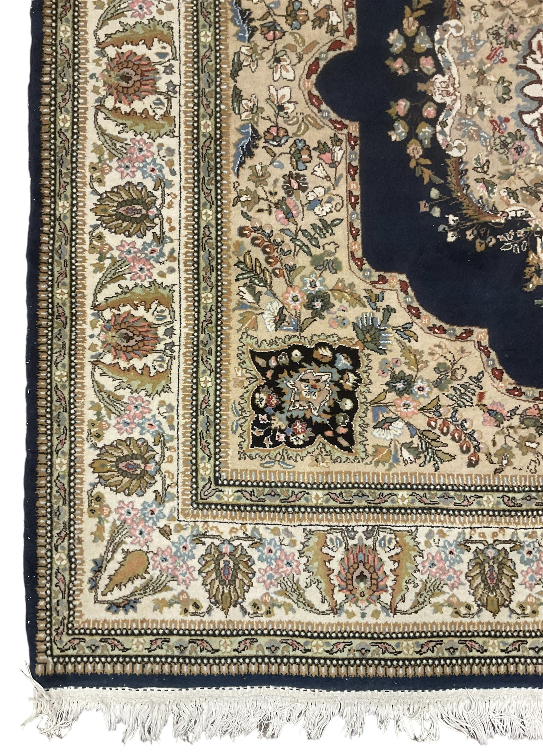 Persian Kirman indigo ground rug - Image 2 of 5