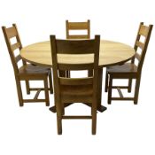 Circular oak dining table