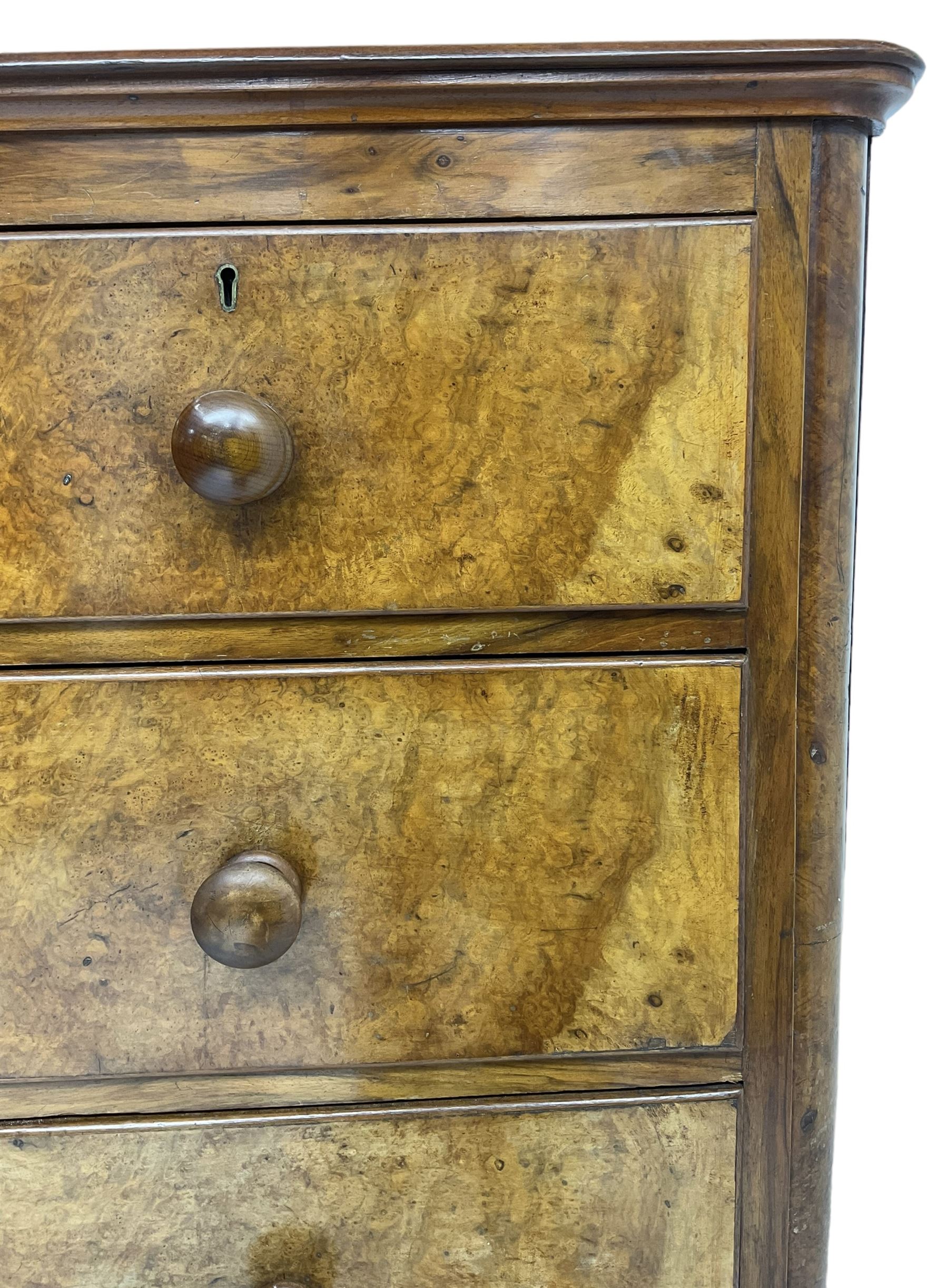 Early 20th century figured walnut chest - Image 6 of 8