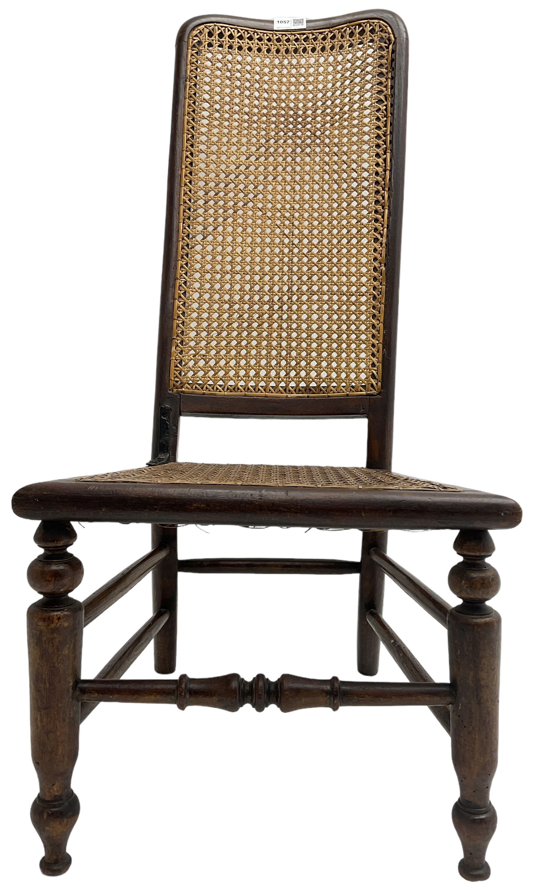 Early 19th century stained beech and mahogany child's correction chair - Image 4 of 9