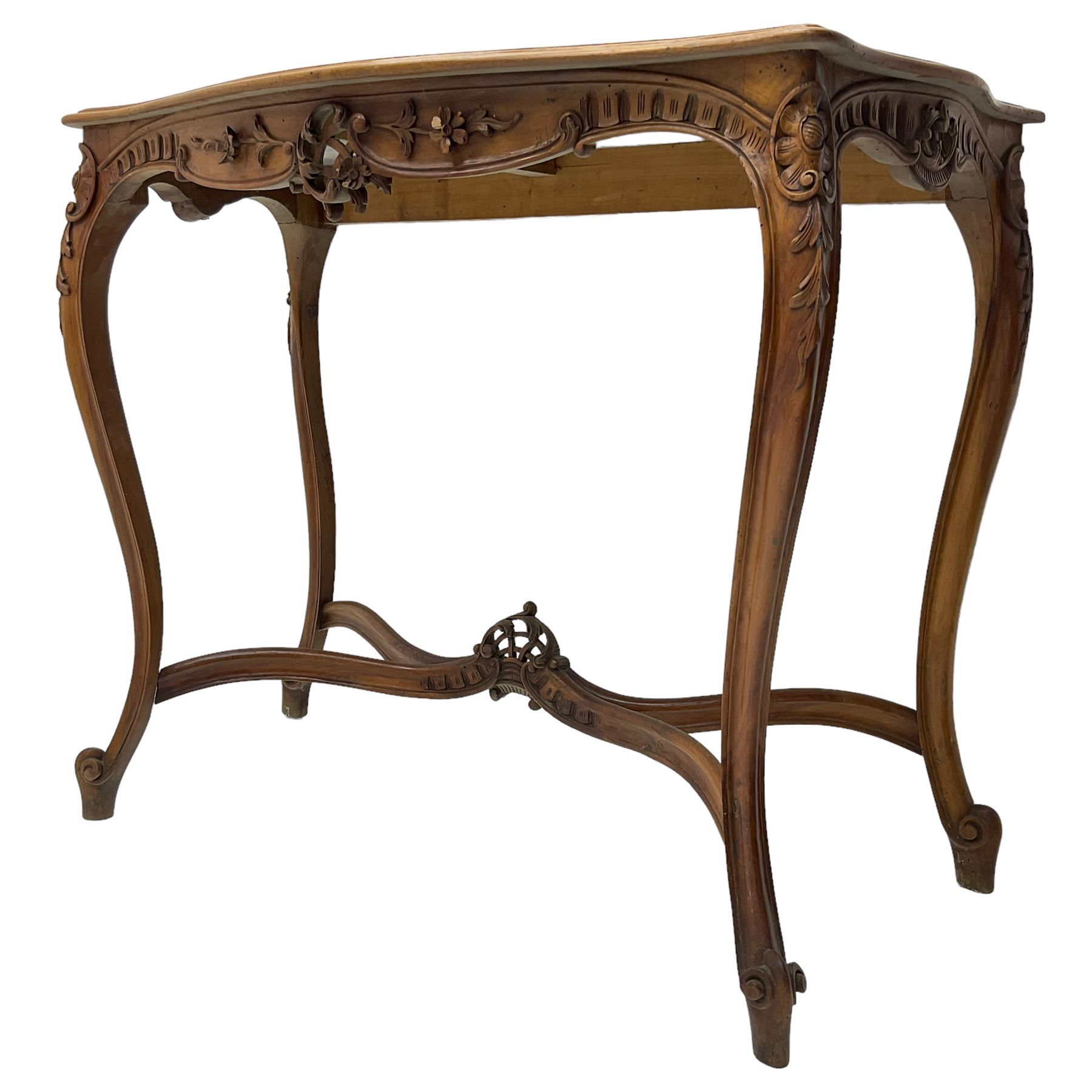 Louis Philippe design walnut console table - Image 2 of 8