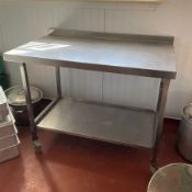 Stainless steel two tier commercial preparation trolley table - THIS LOT IS TO BE COLLECTED BY AP