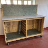 Mobile wooden serving/preparation trolley