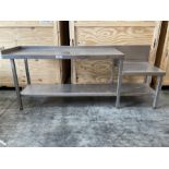 Large stainless steel two tier preparation table