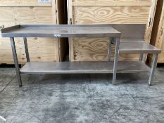 Large stainless steel two tier preparation table