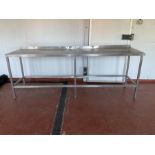 Large stainless steel preparation table - THIS LOT IS TO BE COLLECTED BY APPOINTMENT FROM DUGGLEBY S