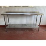 Stainless steel two tier preparation table - THIS LOT IS TO BE COLLECTED BY APPOINTMENT FROM DUGGLEB