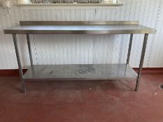 Stainless steel two tier preparation table - THIS LOT IS TO BE COLLECTED BY APPOINTMENT FROM DUGGLEB