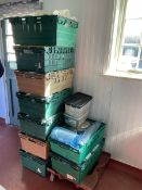 Quantity of plastic pots and foil trays with nine plastic food grade trays - THIS LOT IS TO BE COLLE